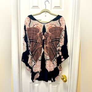 Victoria’s Secret, Black and Pink Bling, Butterfly Cover-Up Tunic, Size XS